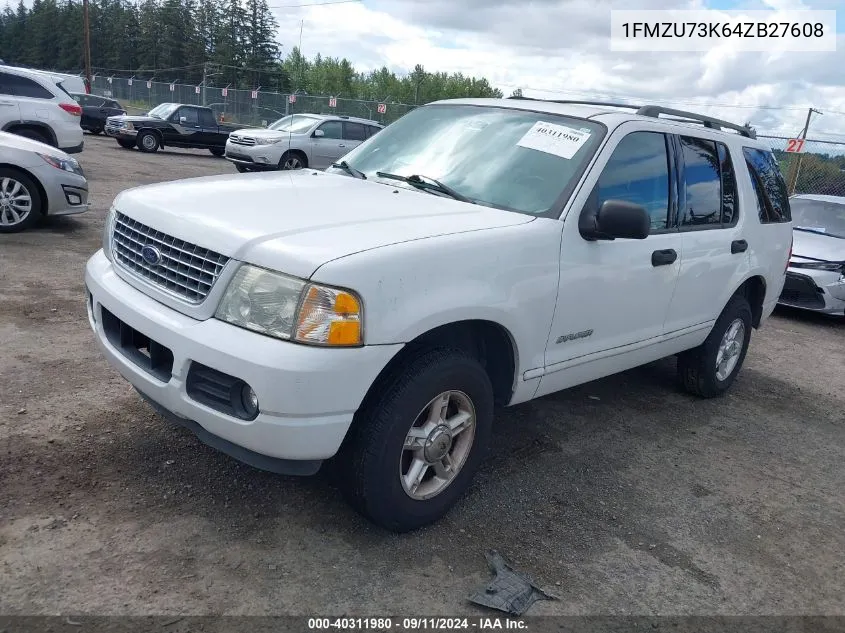 2004 Ford Explorer Nbx/Xlt VIN: 1FMZU73K64ZB27608 Lot: 40311980