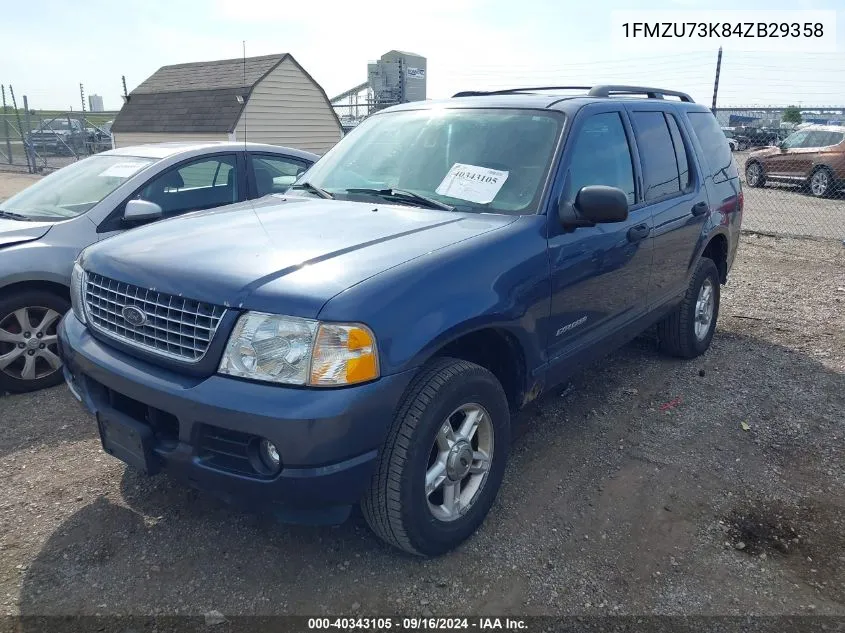 2004 Ford Explorer Nbx/Xlt VIN: 1FMZU73K84ZB29358 Lot: 40343105