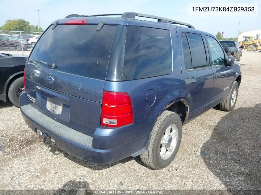 2004 Ford Explorer Nbx/Xlt VIN: 1FMZU73K84ZB29358 Lot: 40343105