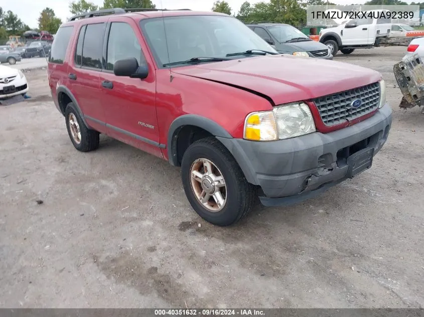 2004 Ford Explorer Xls VIN: 1FMZU72KX4UA92389 Lot: 40351632