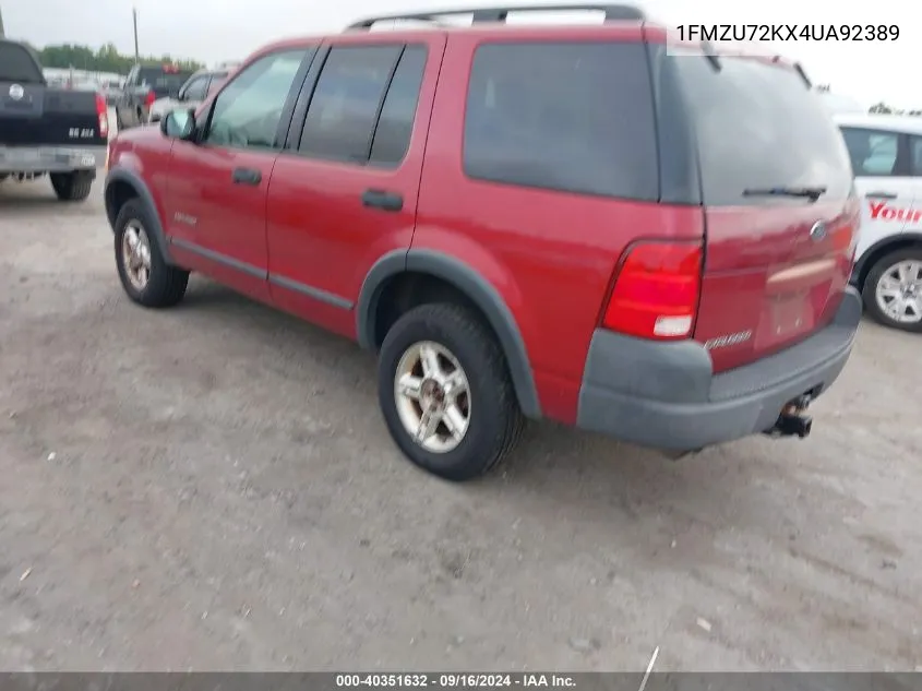 2004 Ford Explorer Xls VIN: 1FMZU72KX4UA92389 Lot: 40351632