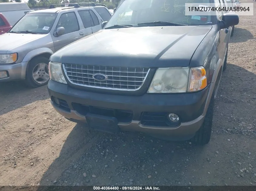 2004 Ford Explorer Eddie Bauer VIN: 1FMZU74K64UA58964 Lot: 40364480