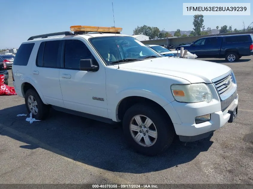 2008 Ford Explorer Xlt VIN: 1FMEU63E28UA39239 Lot: 40370355