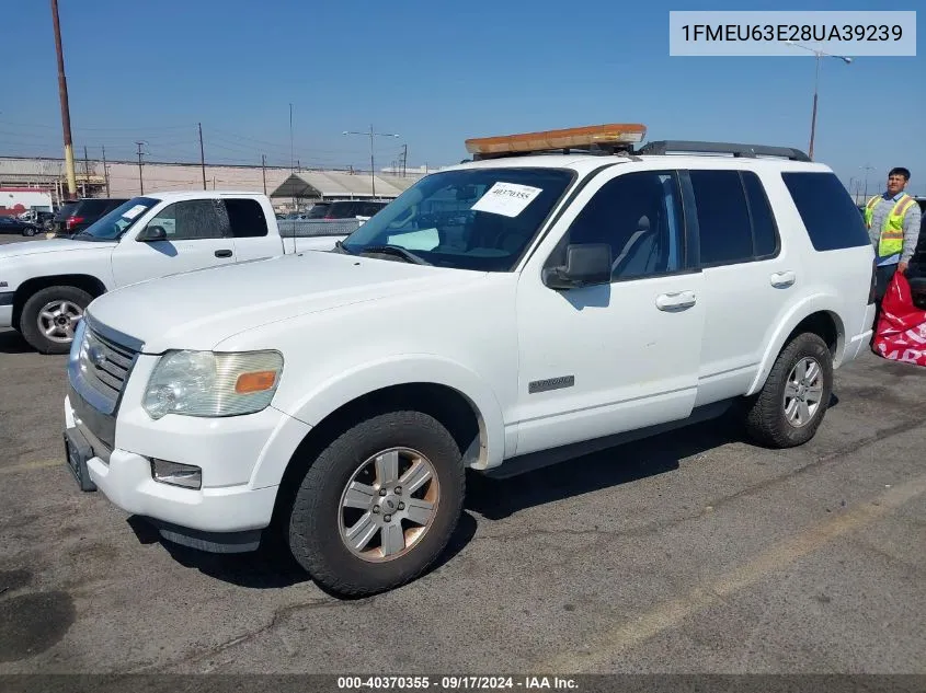 2008 Ford Explorer Xlt VIN: 1FMEU63E28UA39239 Lot: 40370355