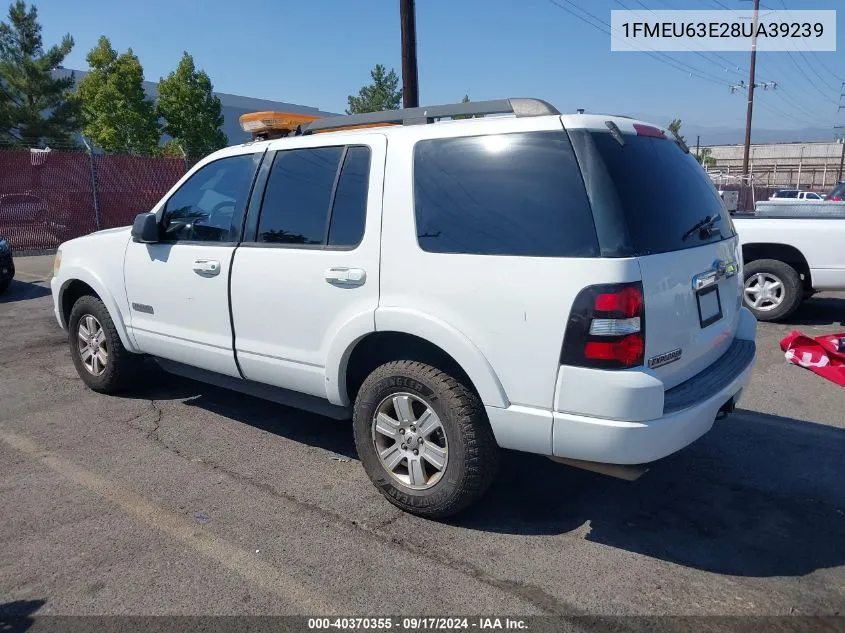 2008 Ford Explorer Xlt VIN: 1FMEU63E28UA39239 Lot: 40370355