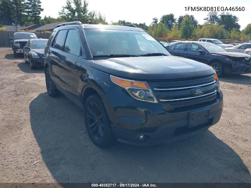 2014 Ford Explorer Xlt VIN: 1FM5K8D81EGA46560 Lot: 40352717