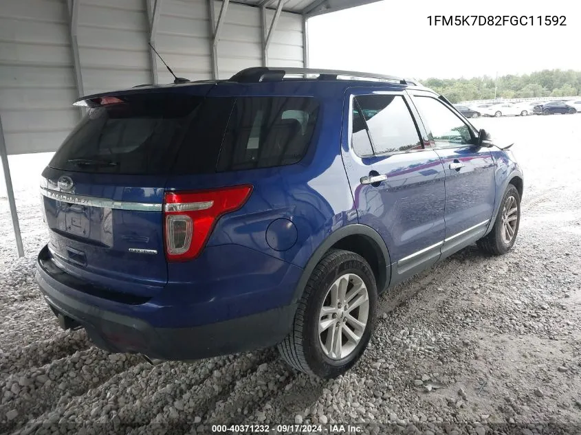 2015 Ford Explorer Xlt VIN: 1FM5K7D82FGC11592 Lot: 40371232