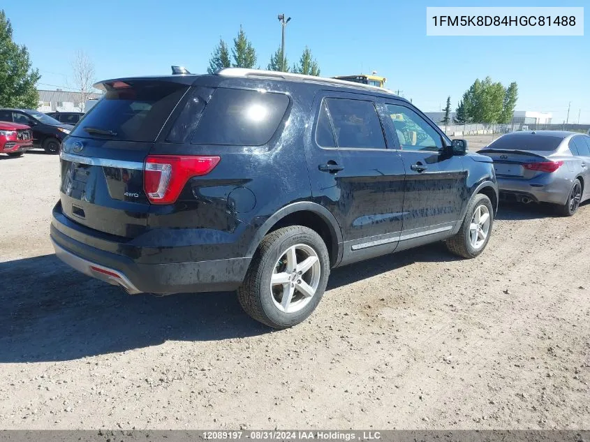 1FM5K8D84HGC81488 2017 Ford Explorer Xlt