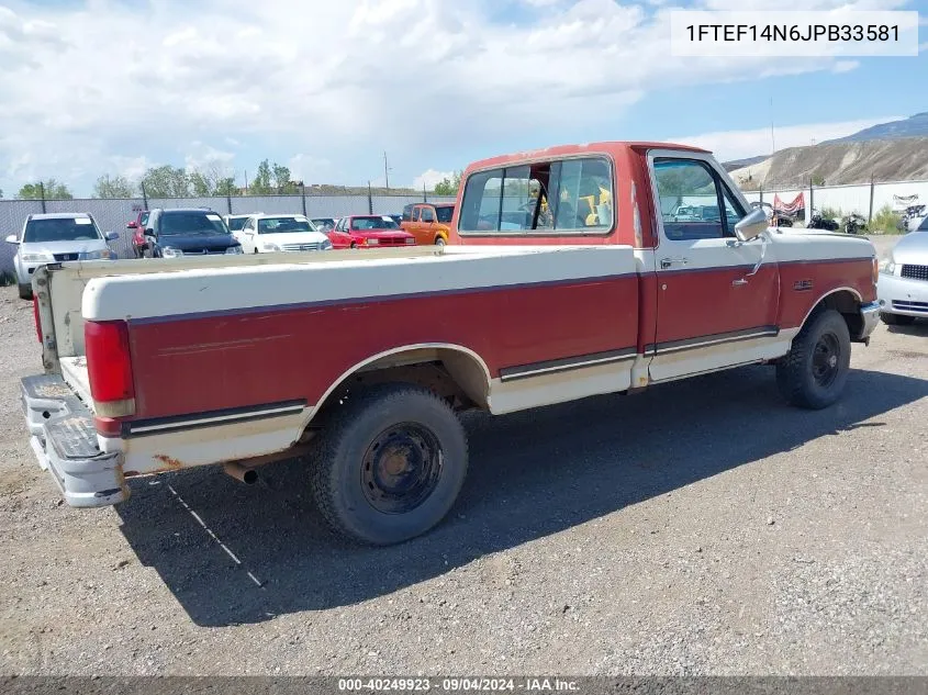 1988 Ford F150 VIN: 1FTEF14N6JPB33581 Lot: 40249923