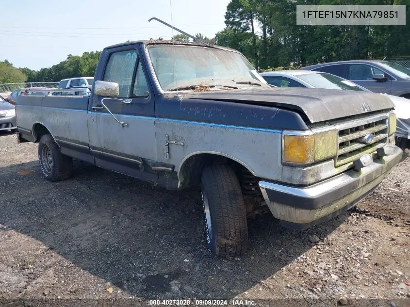 1989 Ford F150 VIN: 1FTEF15N7KNA79851 Lot: 40273028