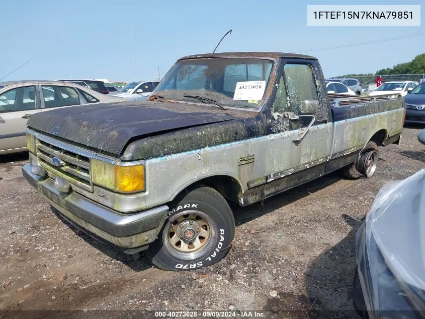 1989 Ford F150 VIN: 1FTEF15N7KNA79851 Lot: 40273028