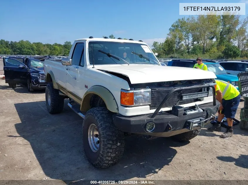 1990 Ford F150 VIN: 1FTEF14N7LLA93179 Lot: 40205725