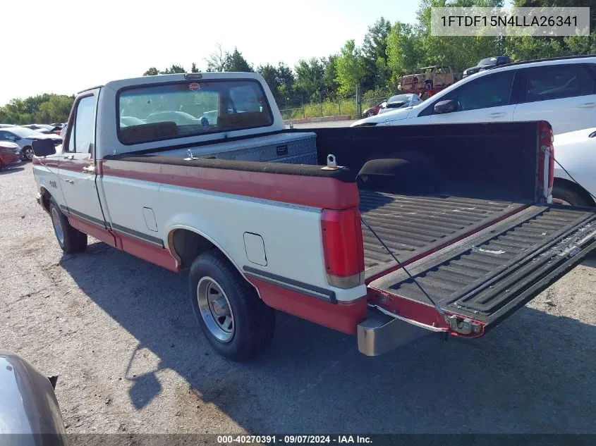 1990 Ford F150 VIN: 1FTDF15N4LLA26341 Lot: 40270391