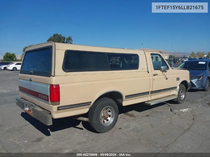 1990 Ford F150 VIN: 1FTEF15Y6LLB21675 Lot: 40278089