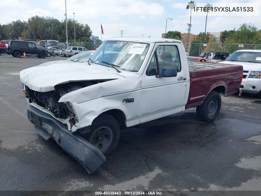 1995 Ford F150 VIN: 1FTEF15YXSLA51533 Lot: 40338443