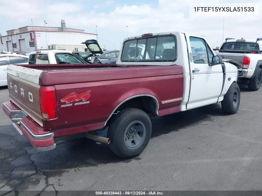 1995 Ford F150 VIN: 1FTEF15YXSLA51533 Lot: 40338443