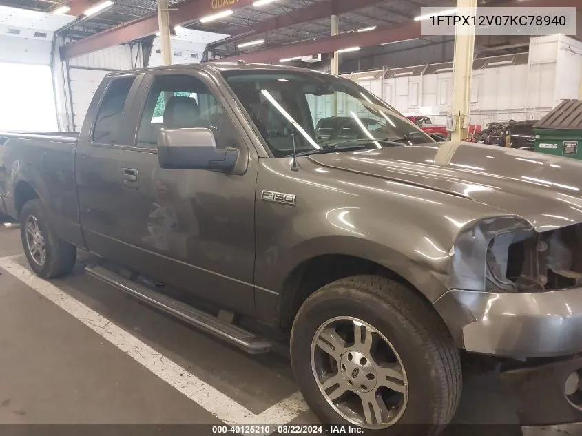 2007 Ford F-150 Lariat/Stx/Xl/Xlt VIN: 1FTPX12V07KC78940 Lot: 40125210