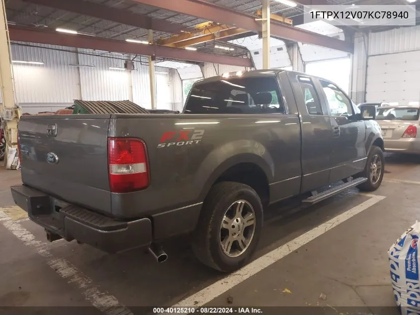 2007 Ford F-150 Lariat/Stx/Xl/Xlt VIN: 1FTPX12V07KC78940 Lot: 40125210