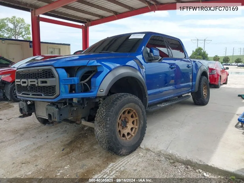 2018 Ford F-150 Raptor VIN: 1FTFW1RGXJFC70169 Lot: 40355925