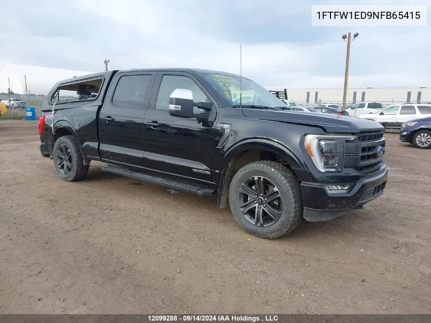 2022 Ford F-150 Lariat VIN: 1FTFW1ED9NFB65415 Lot: 12099288