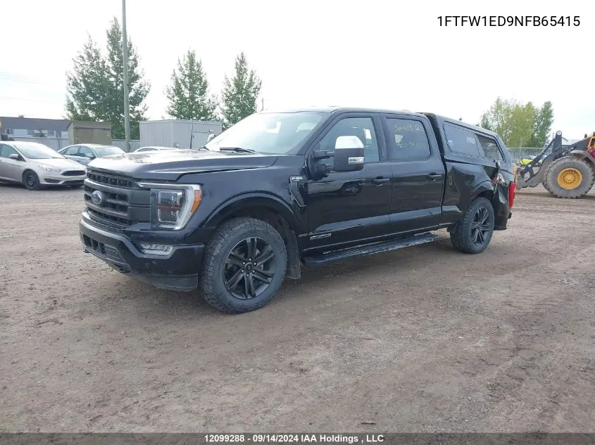 2022 Ford F-150 Lariat VIN: 1FTFW1ED9NFB65415 Lot: 12099288