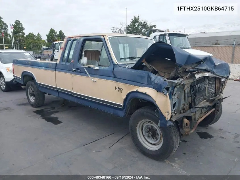 1986 Ford F250 VIN: 1FTHX2510GKB64715 Lot: 40348160