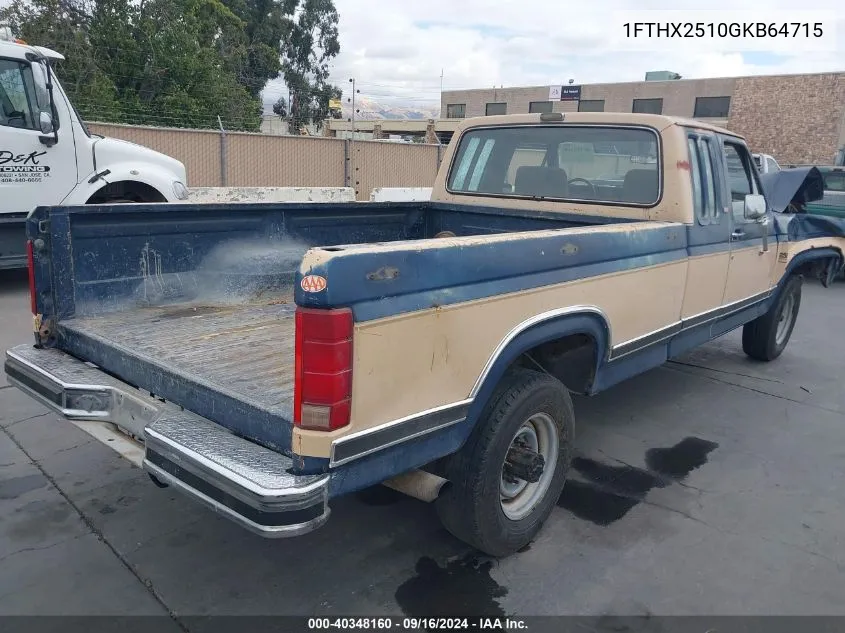 1986 Ford F250 VIN: 1FTHX2510GKB64715 Lot: 40348160