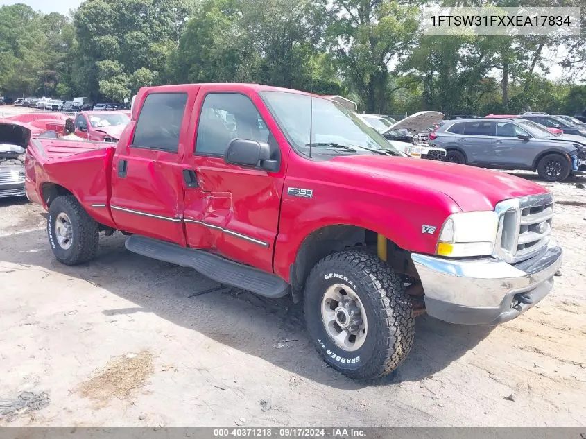 1999 Ford F-350 Lariat/Xl/Xlt VIN: 1FTSW31FXXEA17834 Lot: 40371218