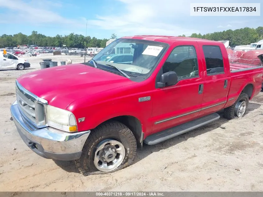 1999 Ford F-350 Lariat/Xl/Xlt VIN: 1FTSW31FXXEA17834 Lot: 40371218