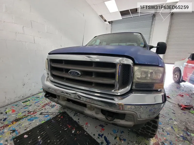 2003 Ford F350 Srw Super Duty VIN: 1FTSW31P63ED65259 Lot: 40363467