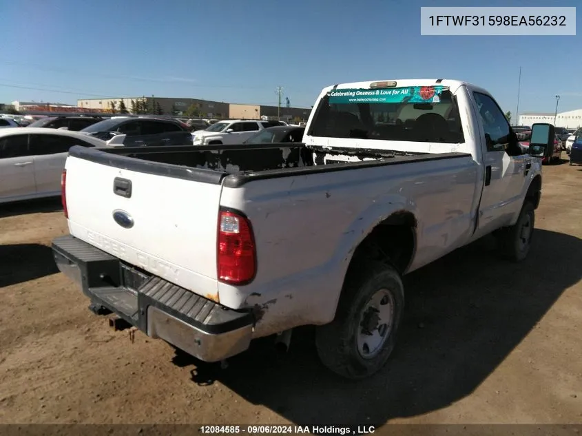 2008 Ford Super Duty F-350 Srw VIN: 1FTWF31598EA56232 Lot: 12084585