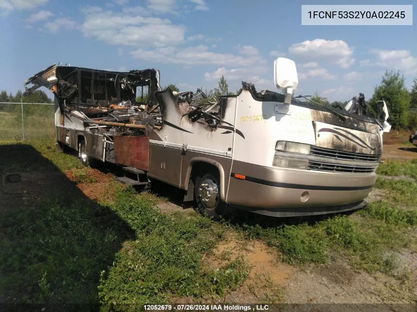 2000 Ford F550 Super Duty Stripped Chass VIN: 1FCNF53S2Y0A02245 Lot: 12052679