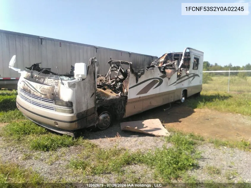 2000 Ford F550 Super Duty Stripped Chass VIN: 1FCNF53S2Y0A02245 Lot: 12052679