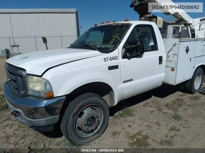 2004 Ford F550 Super Duty VIN: 1FDAF57P94ED00692 Lot: 30043764