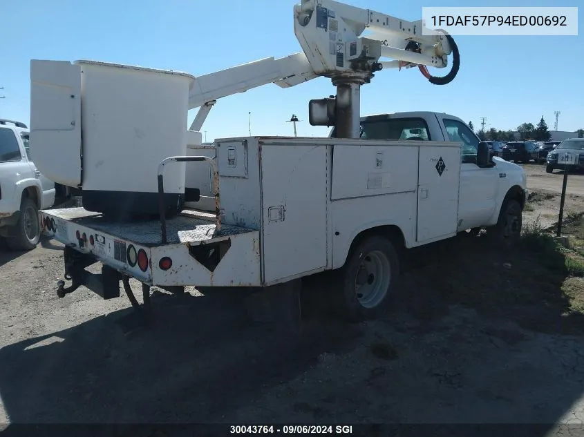 2004 Ford F550 Super Duty VIN: 1FDAF57P94ED00692 Lot: 30043764