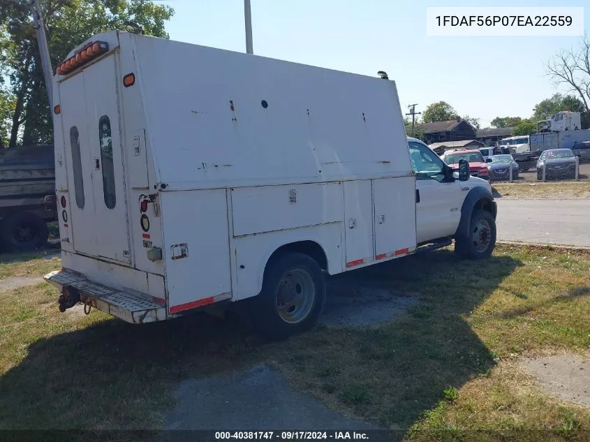 2007 Ford F550 Super Duty VIN: 1FDAF56P07EA22559 Lot: 40381747