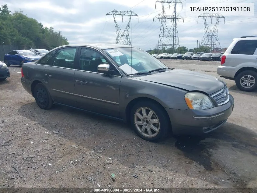 1FAHP25175G191108 2005 Ford Five Hundred Limited