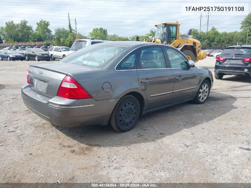 1FAHP25175G191108 2005 Ford Five Hundred Limited