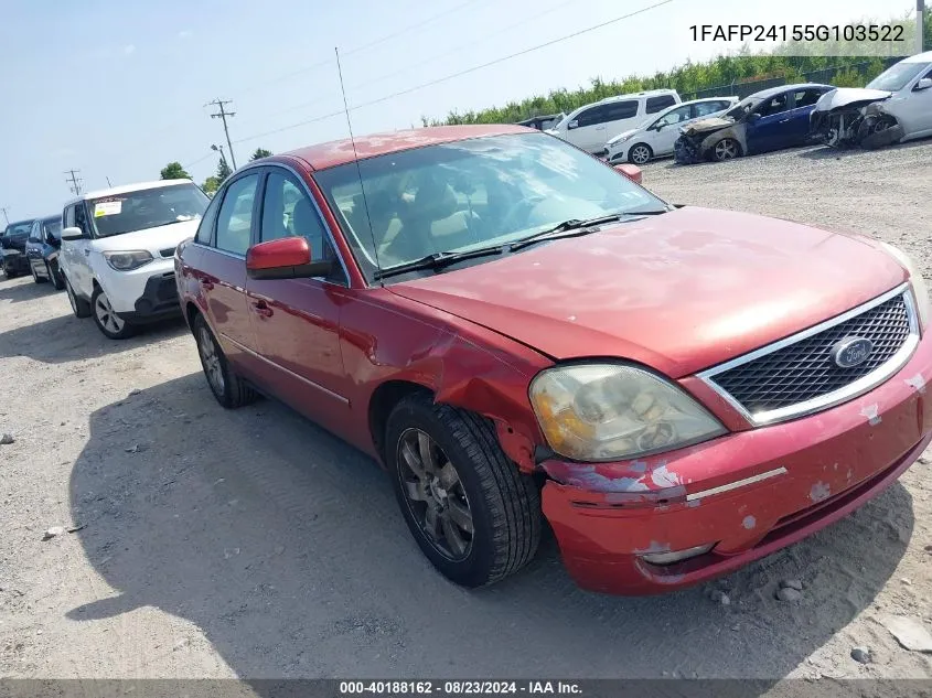 2005 Ford Five Hundred Sel VIN: 1FAFP24155G103522 Lot: 40188162