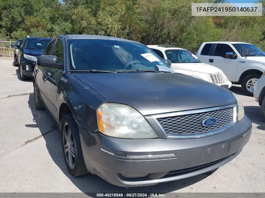 2005 Ford Five Hundred Sel VIN: 1FAFP24195G140637 Lot: 40215549