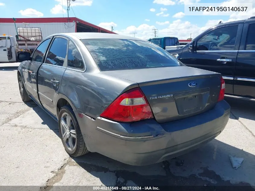 2005 Ford Five Hundred Sel VIN: 1FAFP24195G140637 Lot: 40215549