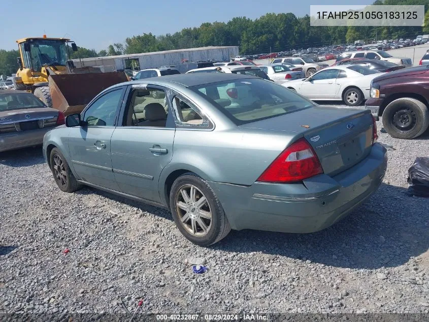 2005 Ford Five Hundred Limited VIN: 1FAHP25105G183125 Lot: 40232867