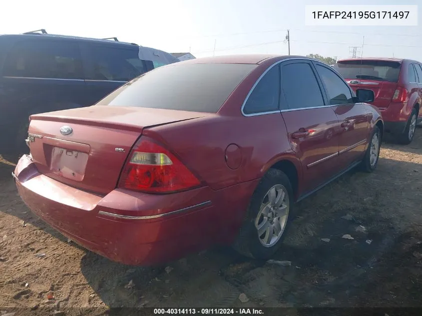 2005 Ford Five Hundred Sel VIN: 1FAFP24195G171497 Lot: 40314113