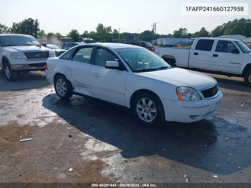 2006 Ford Five Hundred Sel VIN: 1FAFP24166G127958 Lot: 40291444