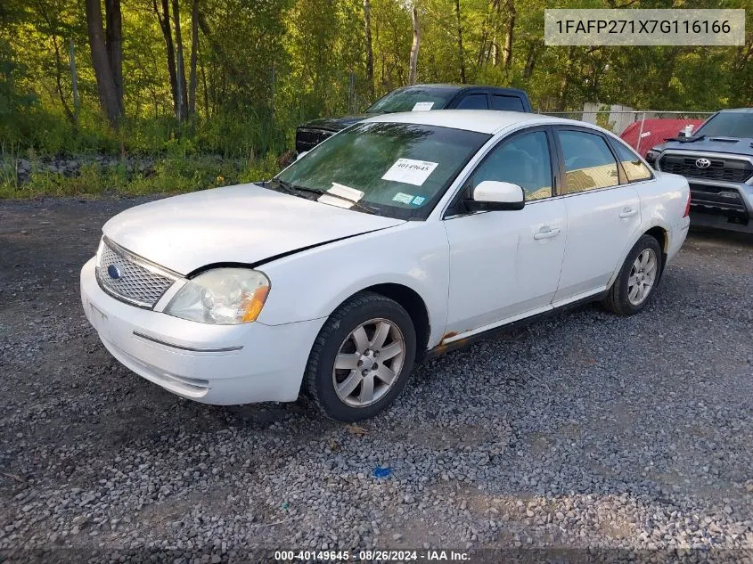 2007 Ford Five Hundred Sel VIN: 1FAFP271X7G116166 Lot: 40149645