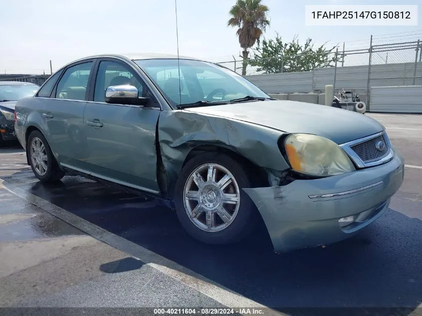 2007 Ford Five Hundred Limited VIN: 1FAHP25147G150812 Lot: 40211604