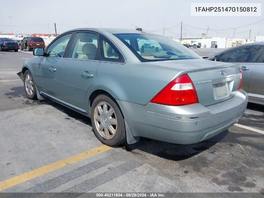 2007 Ford Five Hundred Limited VIN: 1FAHP25147G150812 Lot: 40211604