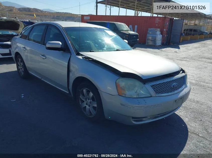 2007 Ford Five Hundred Sel VIN: 1FAFP241X7G101526 Lot: 40221762