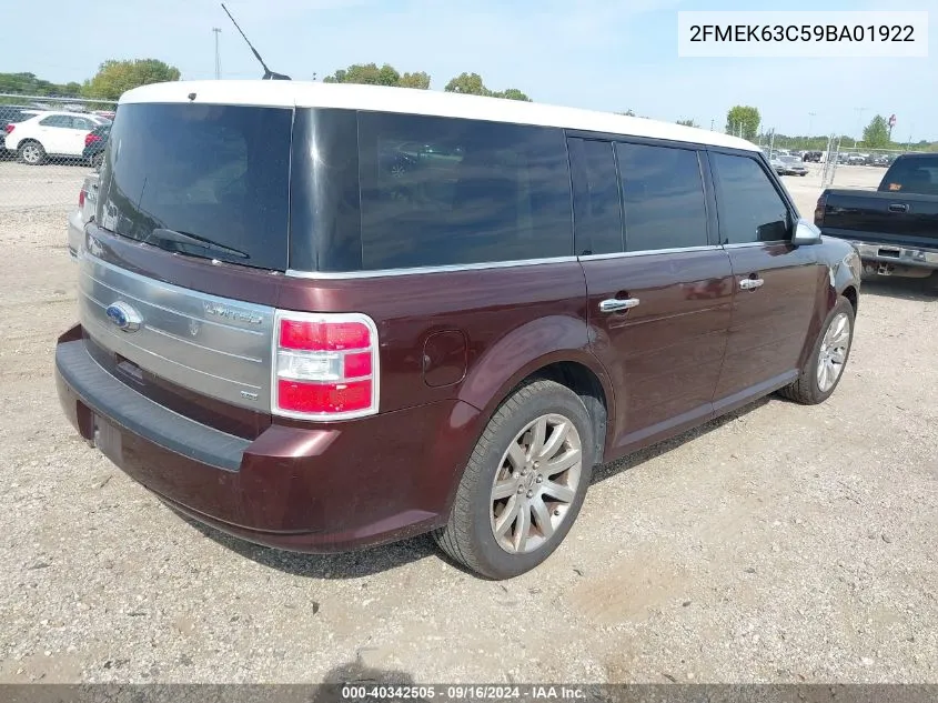 2009 Ford Flex Limited VIN: 2FMEK63C59BA01922 Lot: 40342505