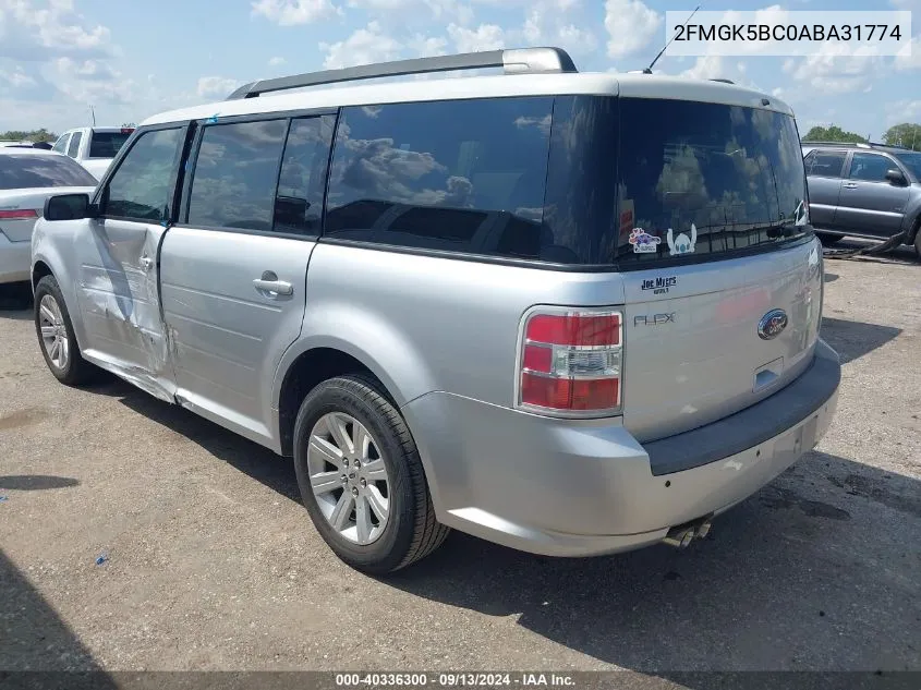 2010 Ford Flex Se VIN: 2FMGK5BC0ABA31774 Lot: 40336300